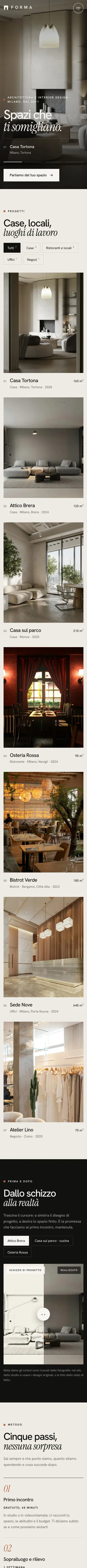 Pagina completa del sito Forma su smartphone