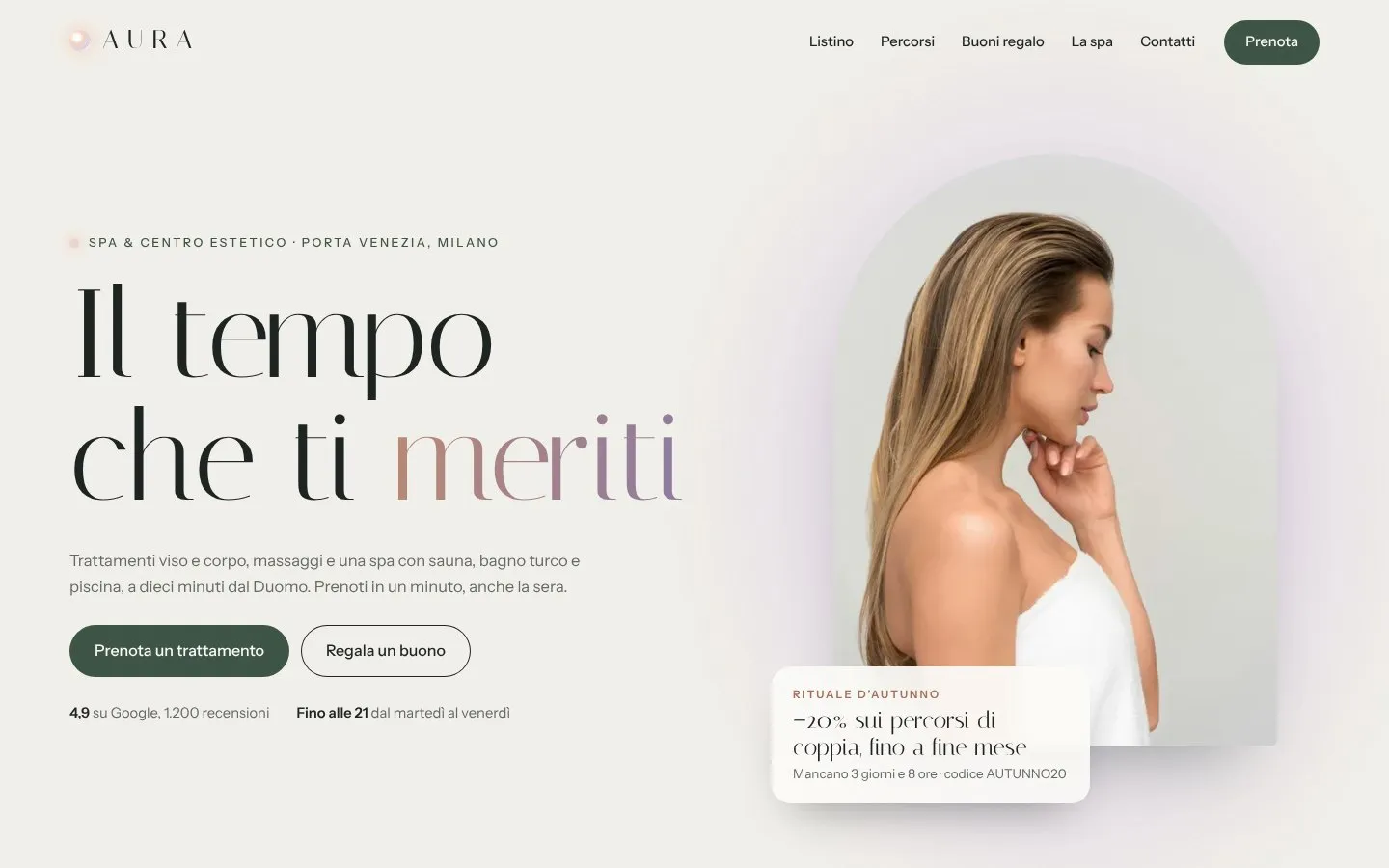 Anteprima del sito Aura