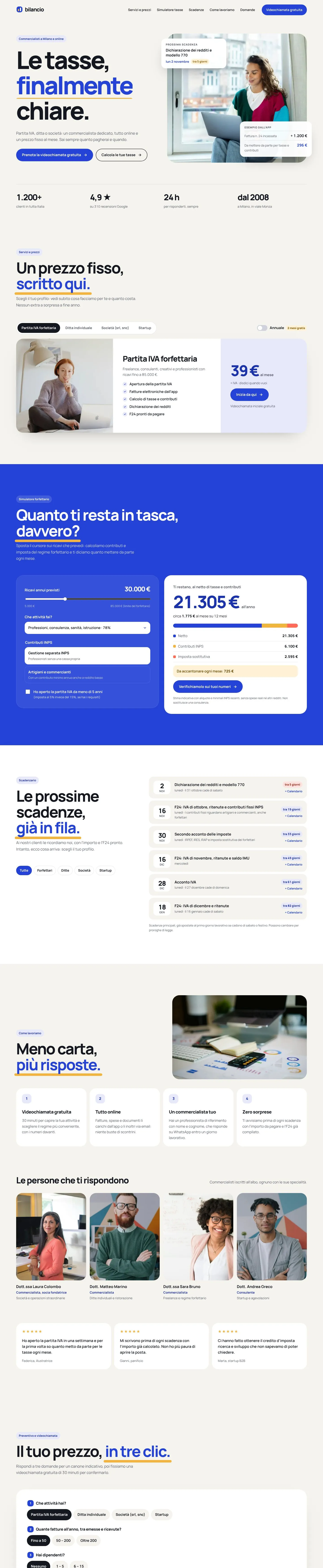 Pagina del sito Bilancio