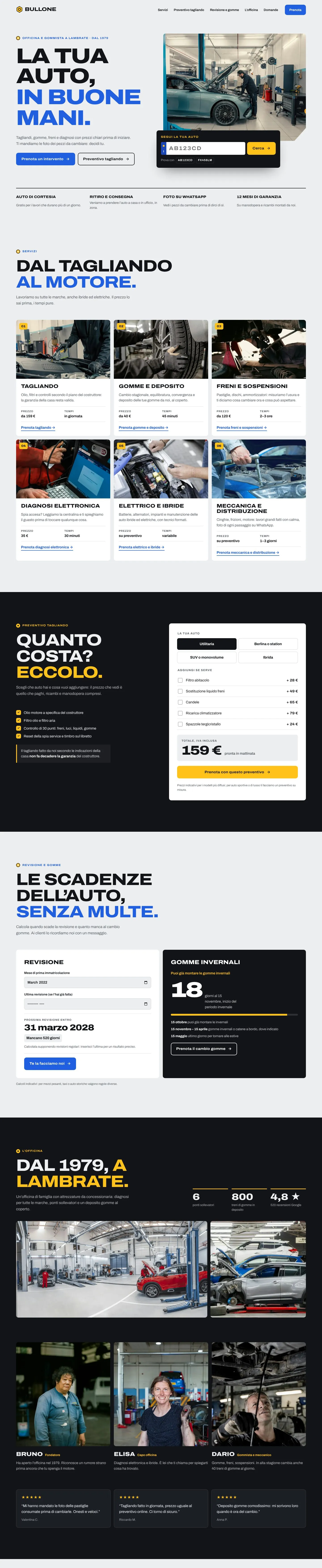 Pagina del sito Bullone
