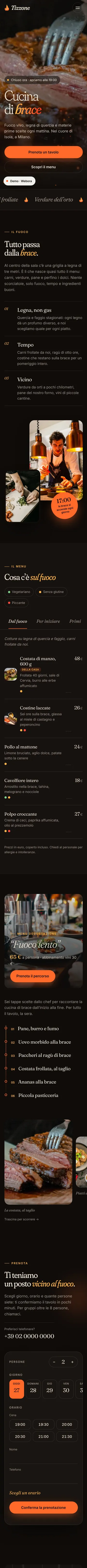Pagina completa del sito Tizzone su smartphone